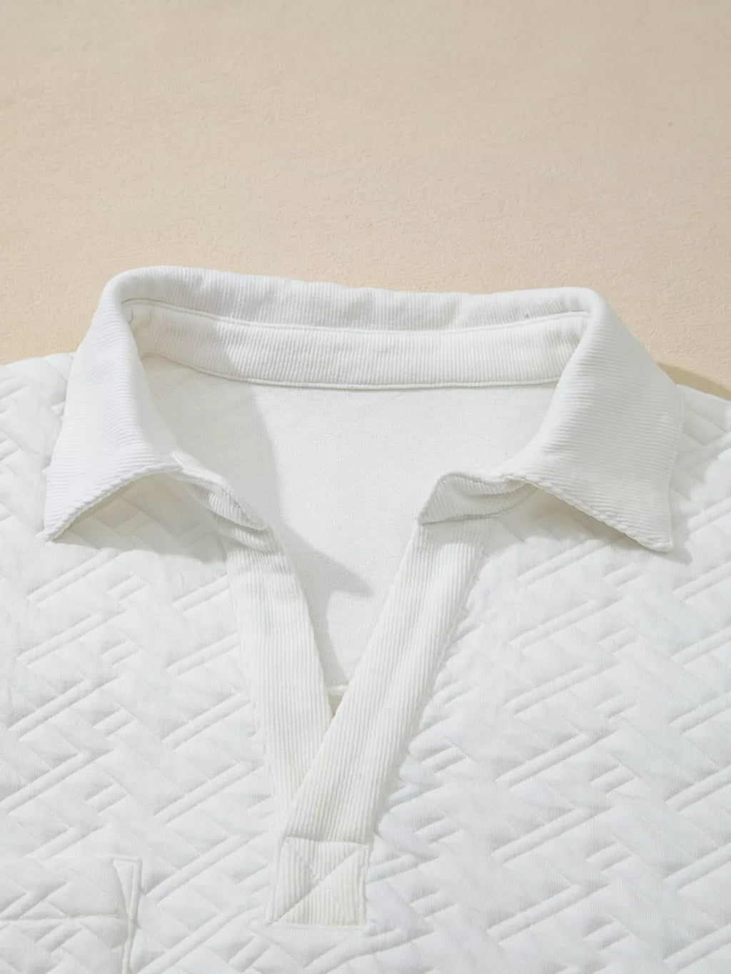 Textured Johnny Collar Sweatshirt