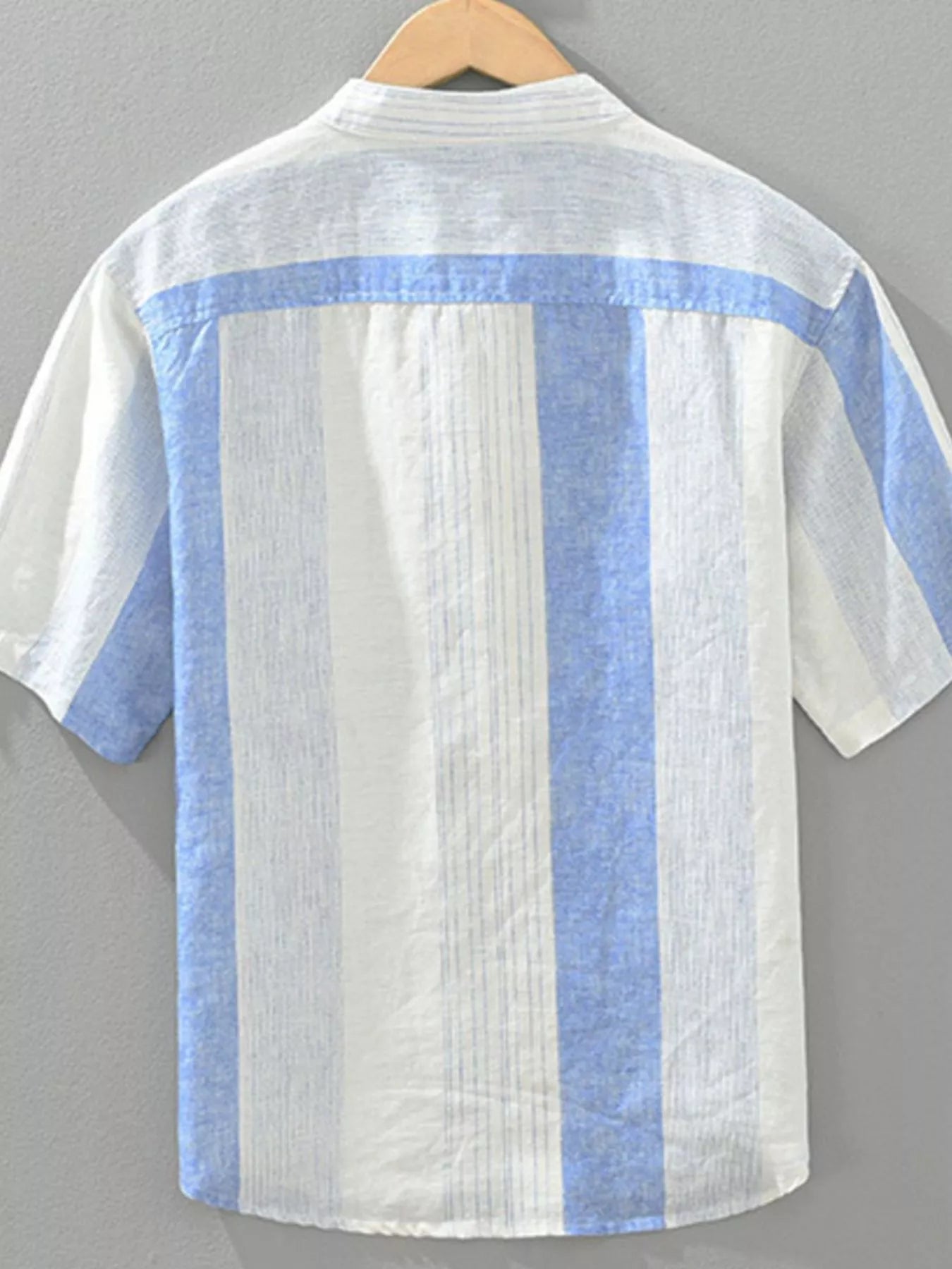 Men's Plus Size Casual Color Block Short Sleeve Shirt