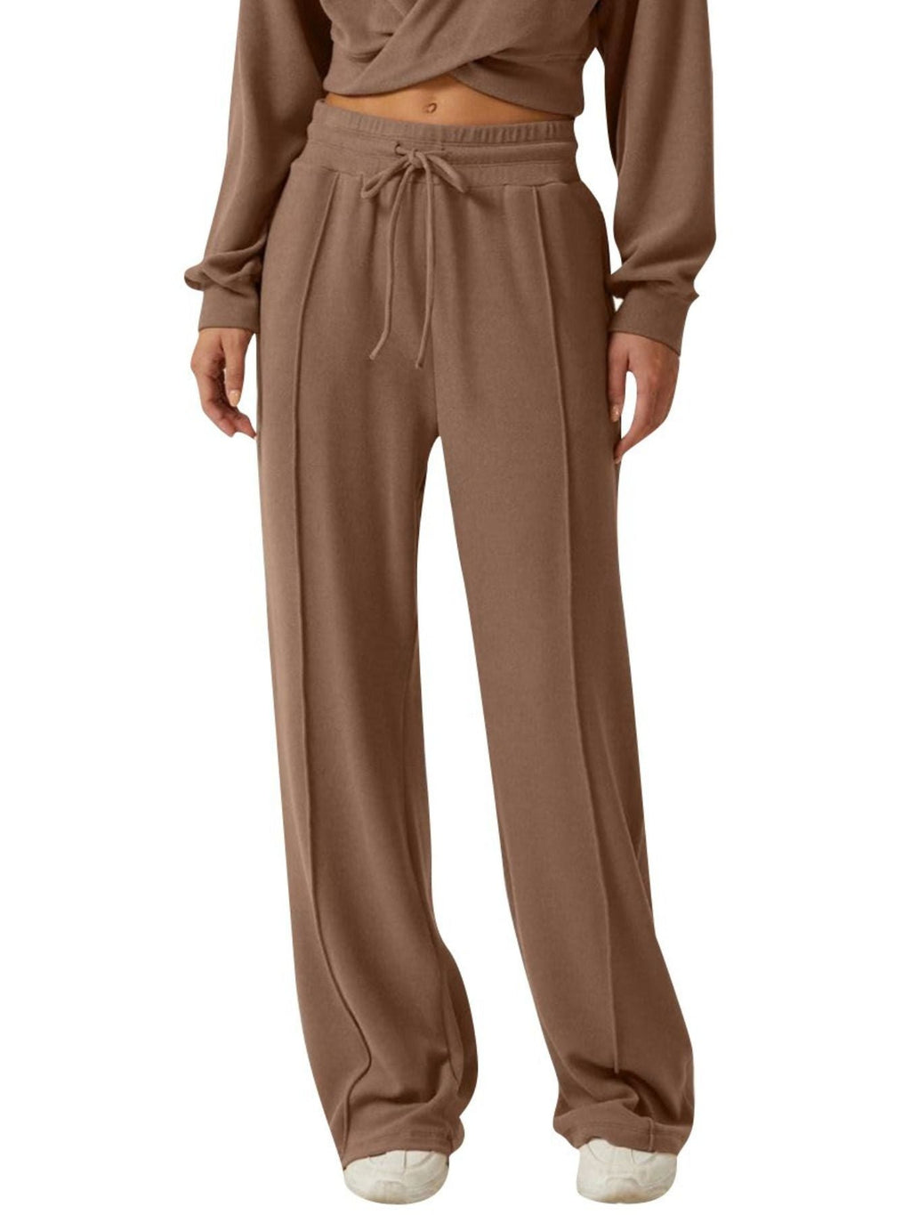 Twist-Front Long Sleeve Top and Pants Set