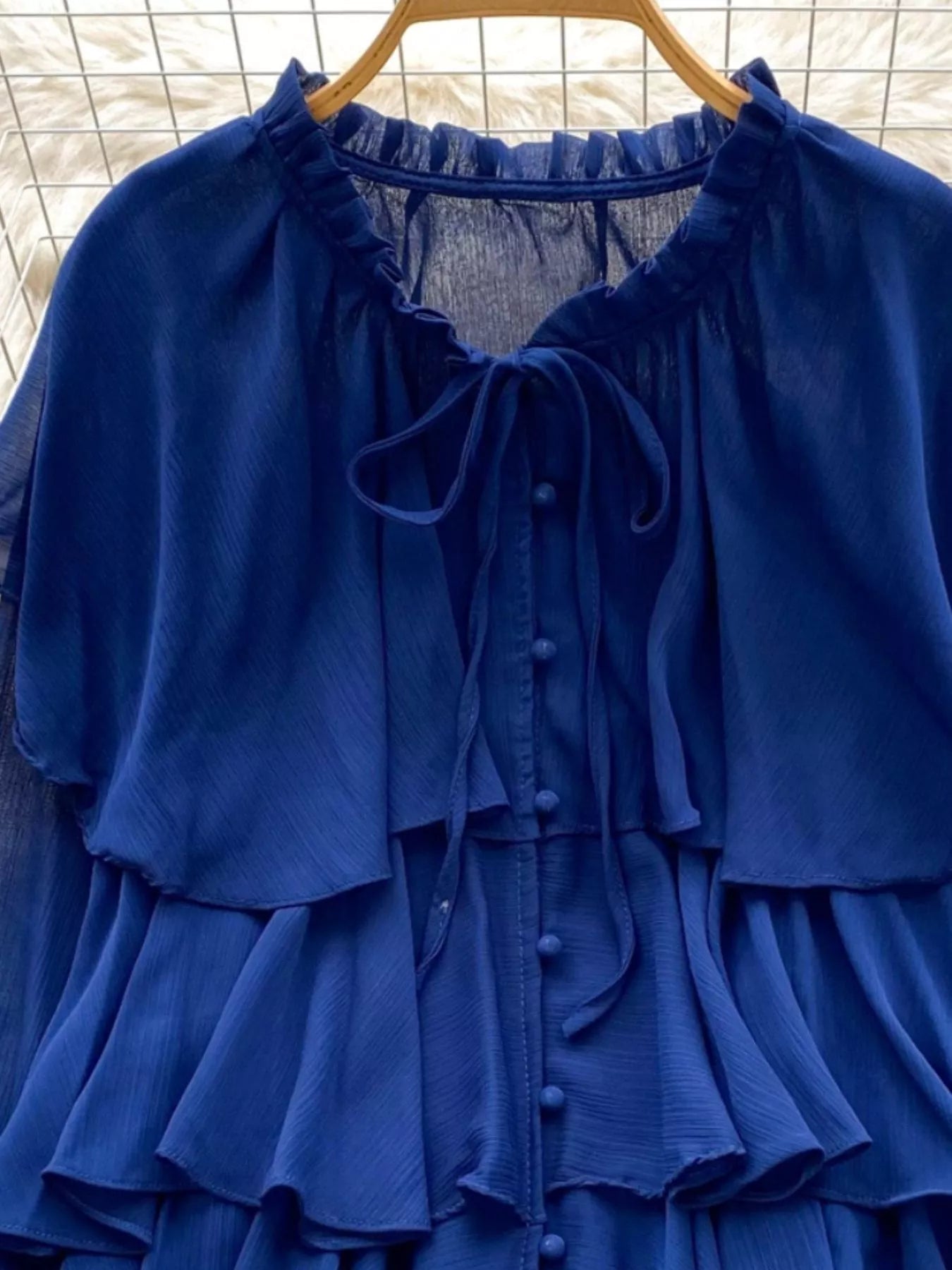 Ruffle Tiered Chiffon Blouse