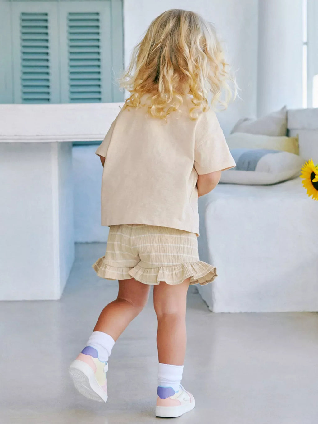 Children's Unicorn Top and Ruffle Trim Shorts Set