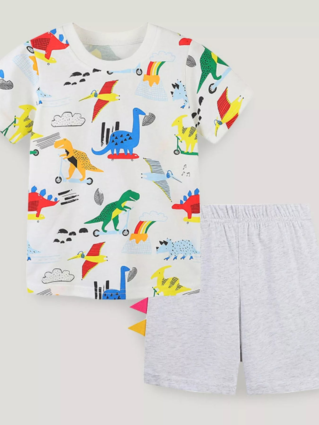Children's Dinosaur Print Short Sleeve Tee and Shorts Set