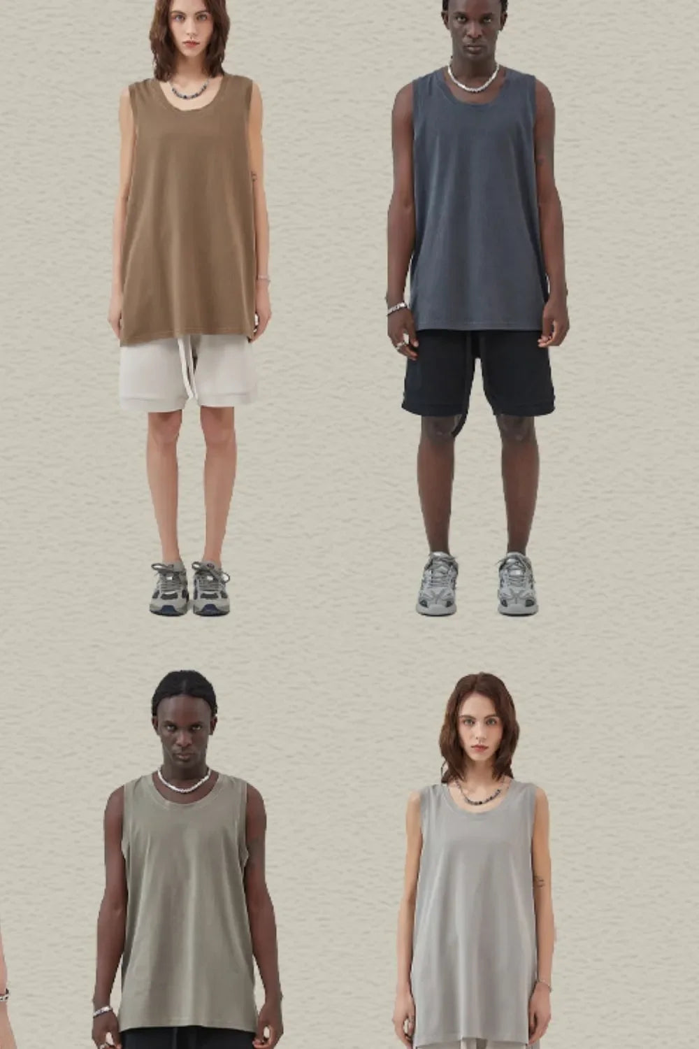 Men's Side Slit Round Neck Tank