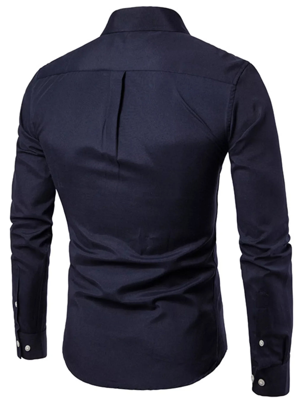 Men's Plus Size Slim Fit Long Sleeve Button-Down Shirt