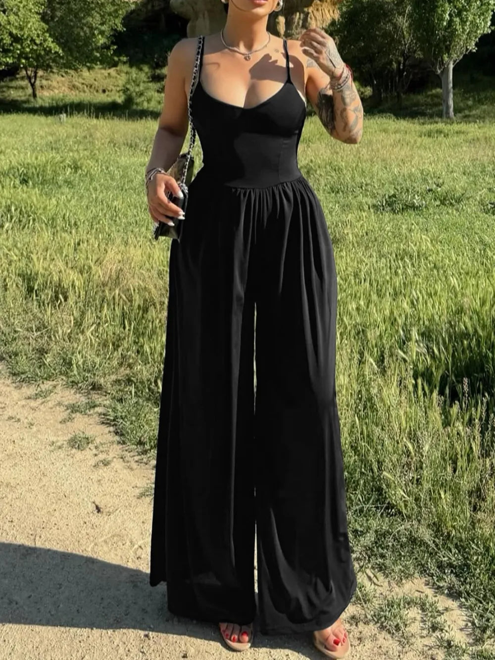 Spaghetti Strap Scoop Neck Jumpsuit