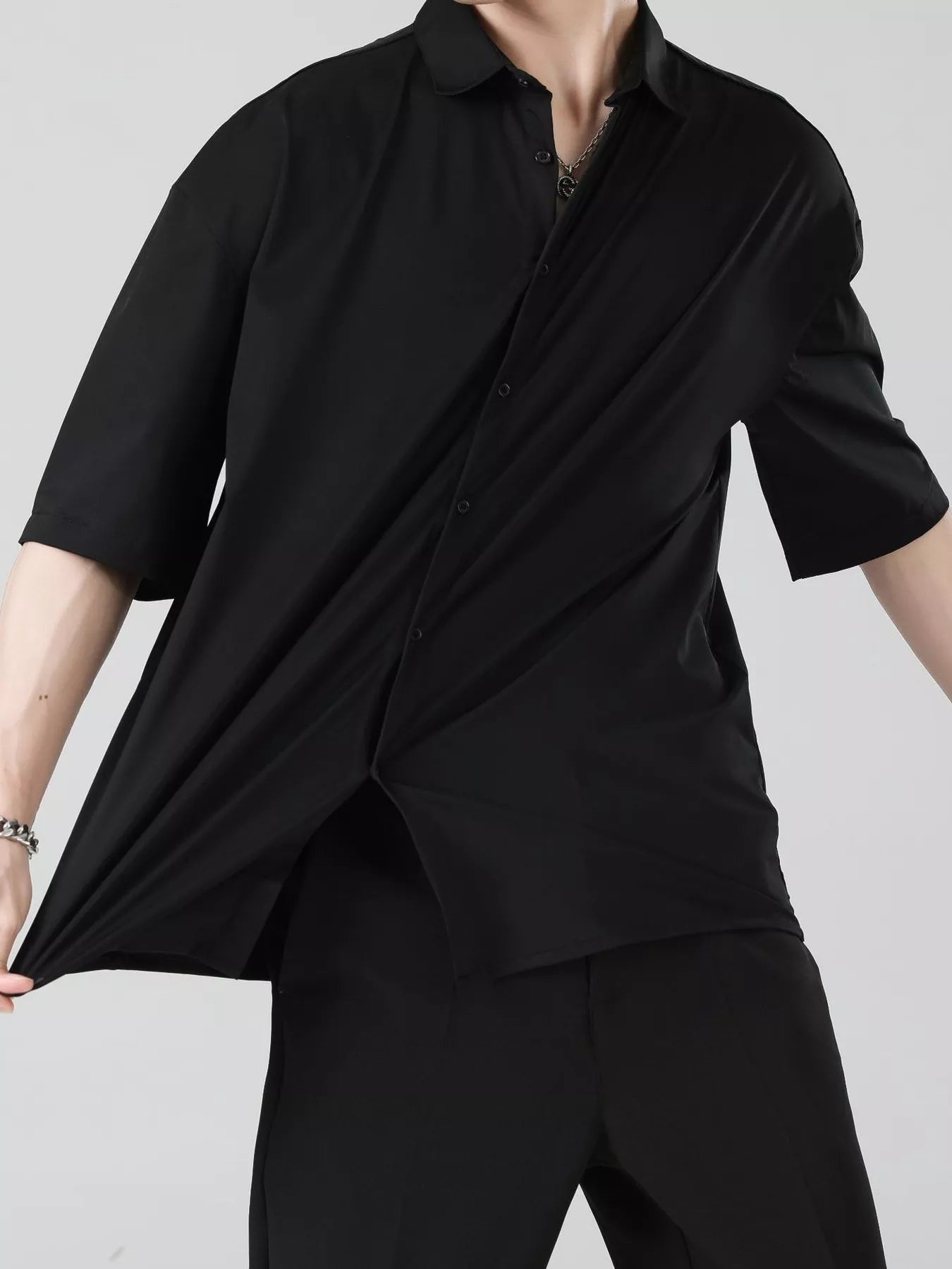 Men's Full Size Casual Short Sleeve Button-Down Shirt Plus Size