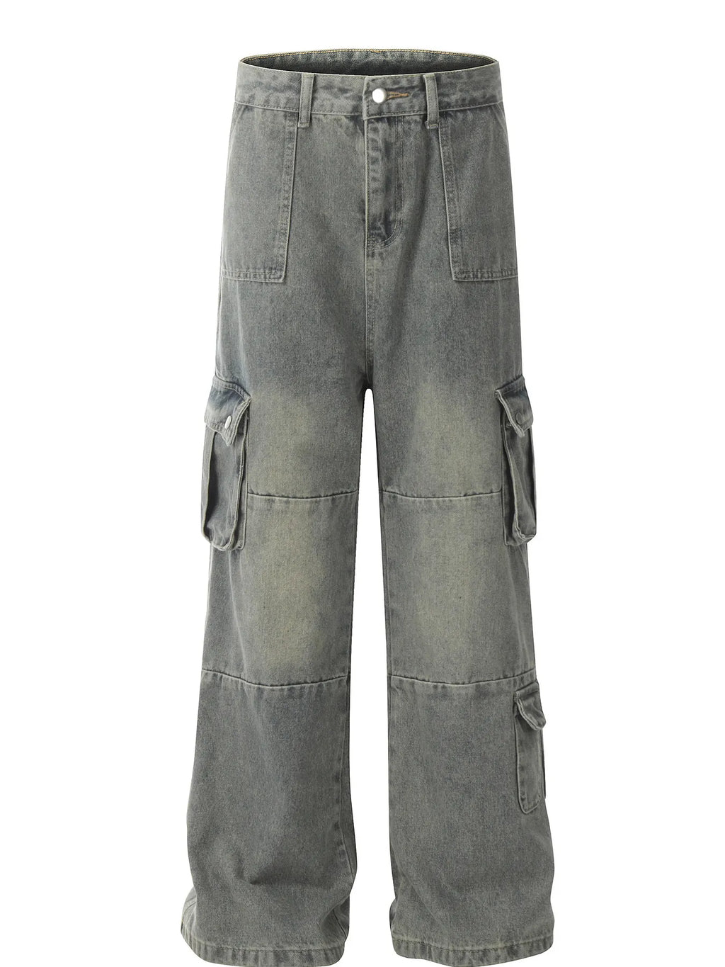 Men's Vintage Washed Cargo Denim Jeans