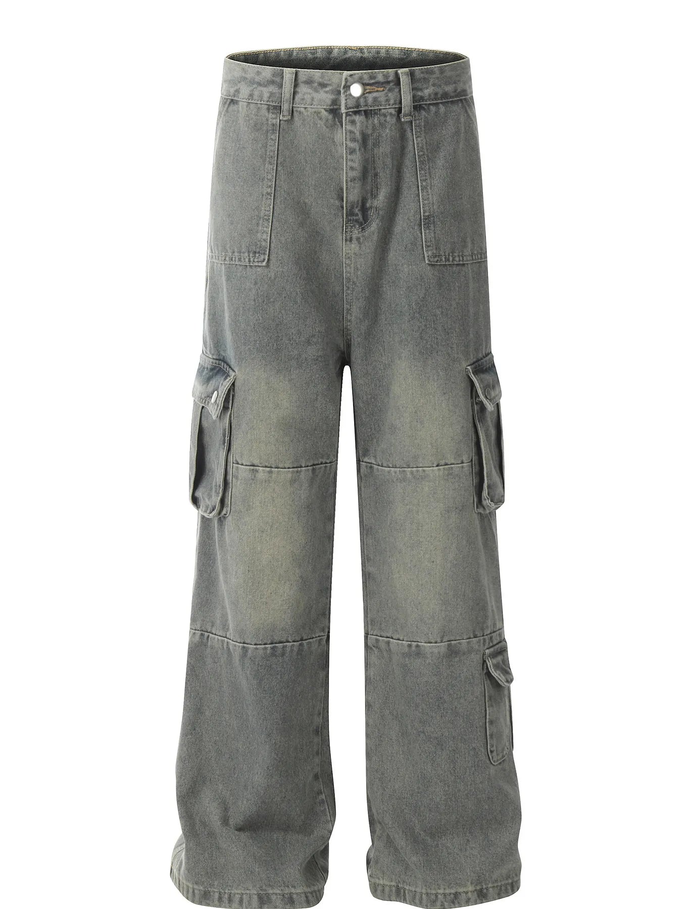 Men's Vintage Washed Cargo Denim Jeans