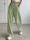 Striped High-Waisted Wide Leg Pants