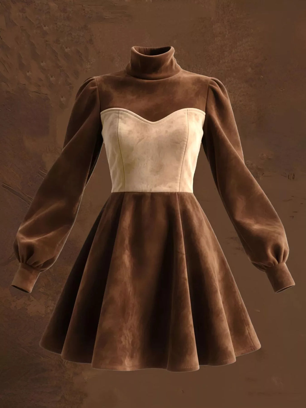 Turtleneck Long Sleeve Mini Dress