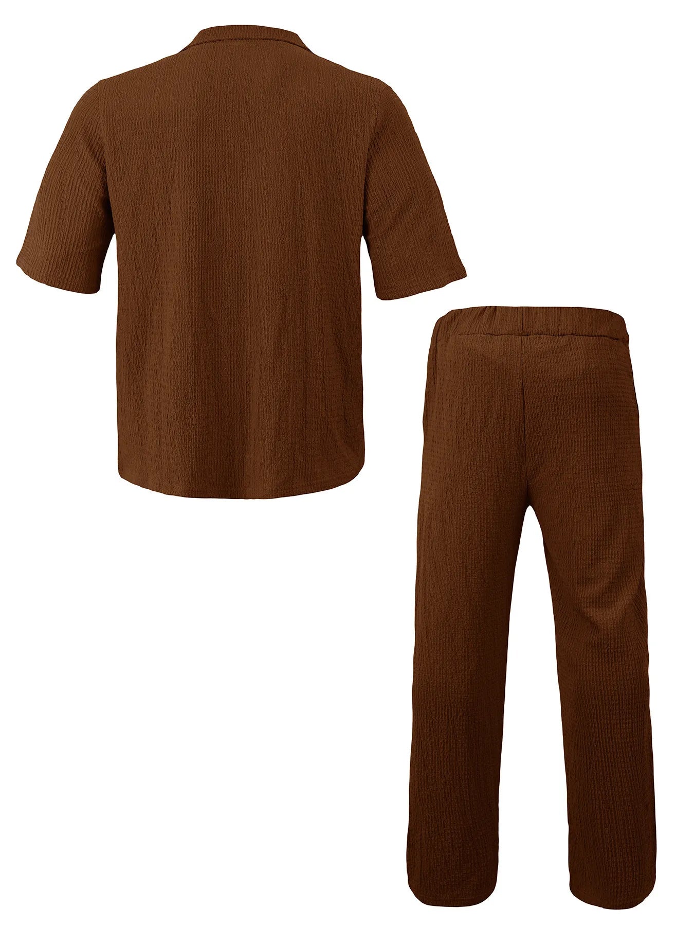 Men's Full Size Short Sleeve Top and Pants Set Plus Size