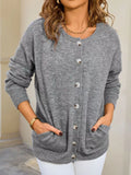 Casual Button-Down Knit Cardigan