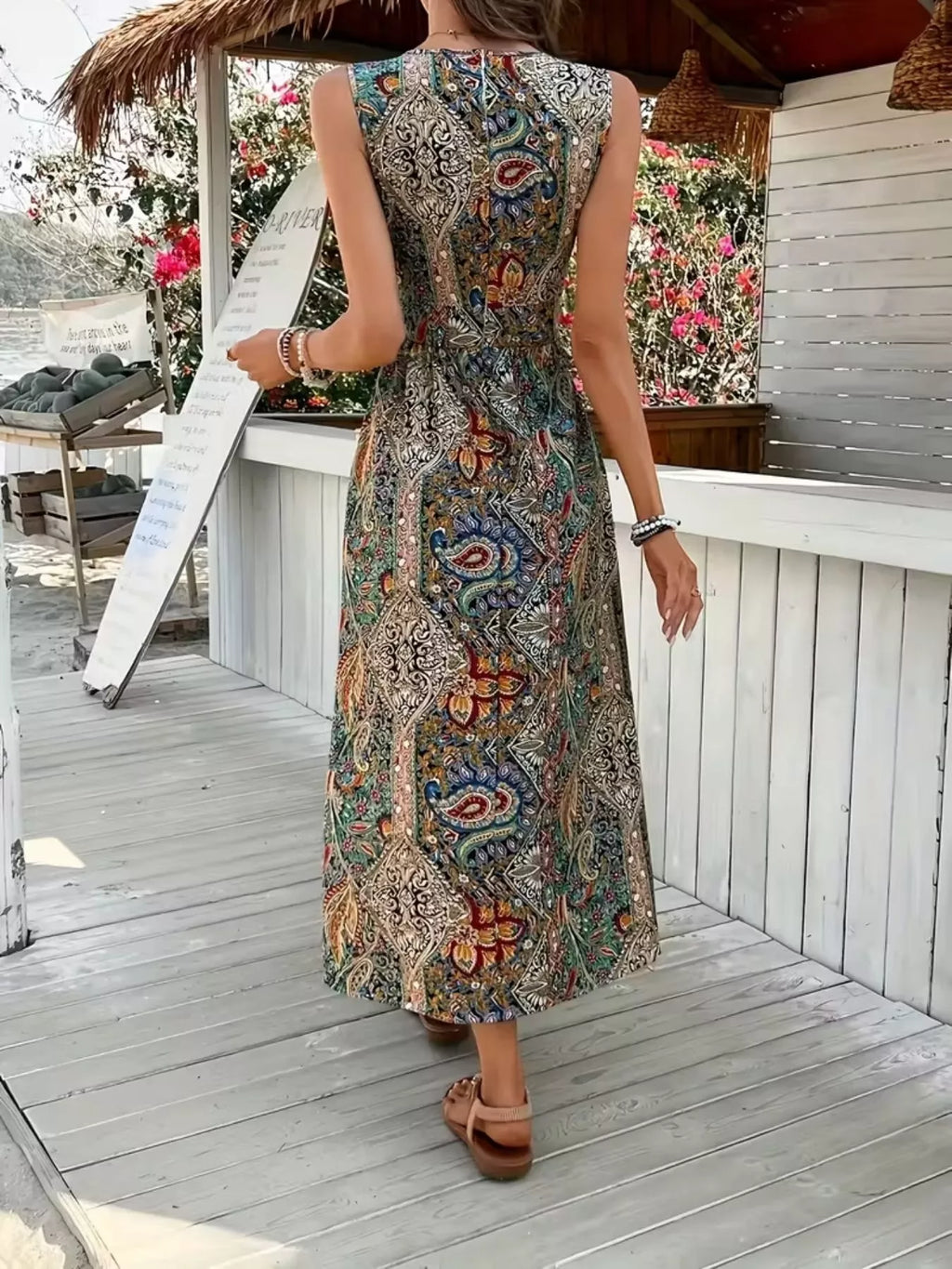 Paisley Print Sleeveless Romper