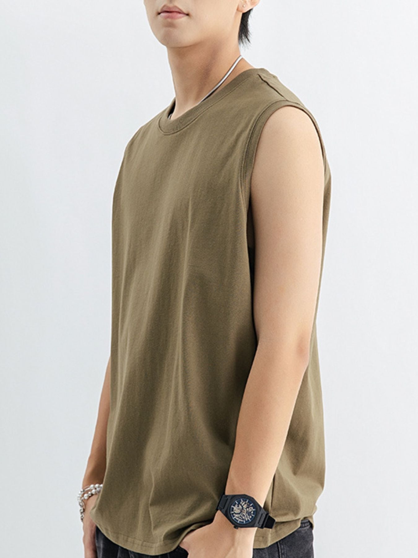 Men's Plus Size Round Neck Tank