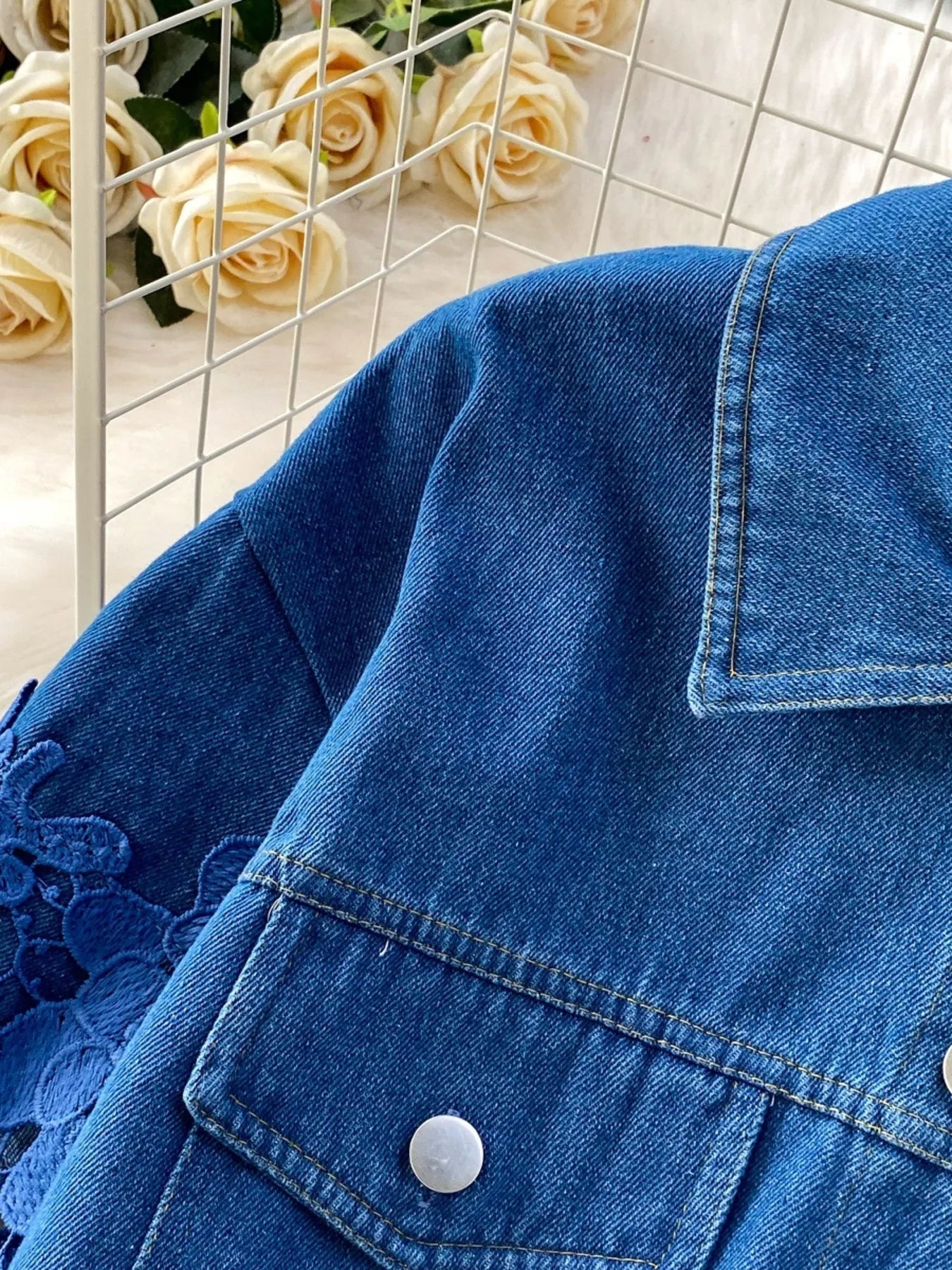 Lace Patchwork Shacket and Pants Set