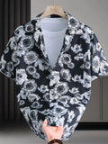 Men's Plus Size Printed Short Sleeve Casual Shirt