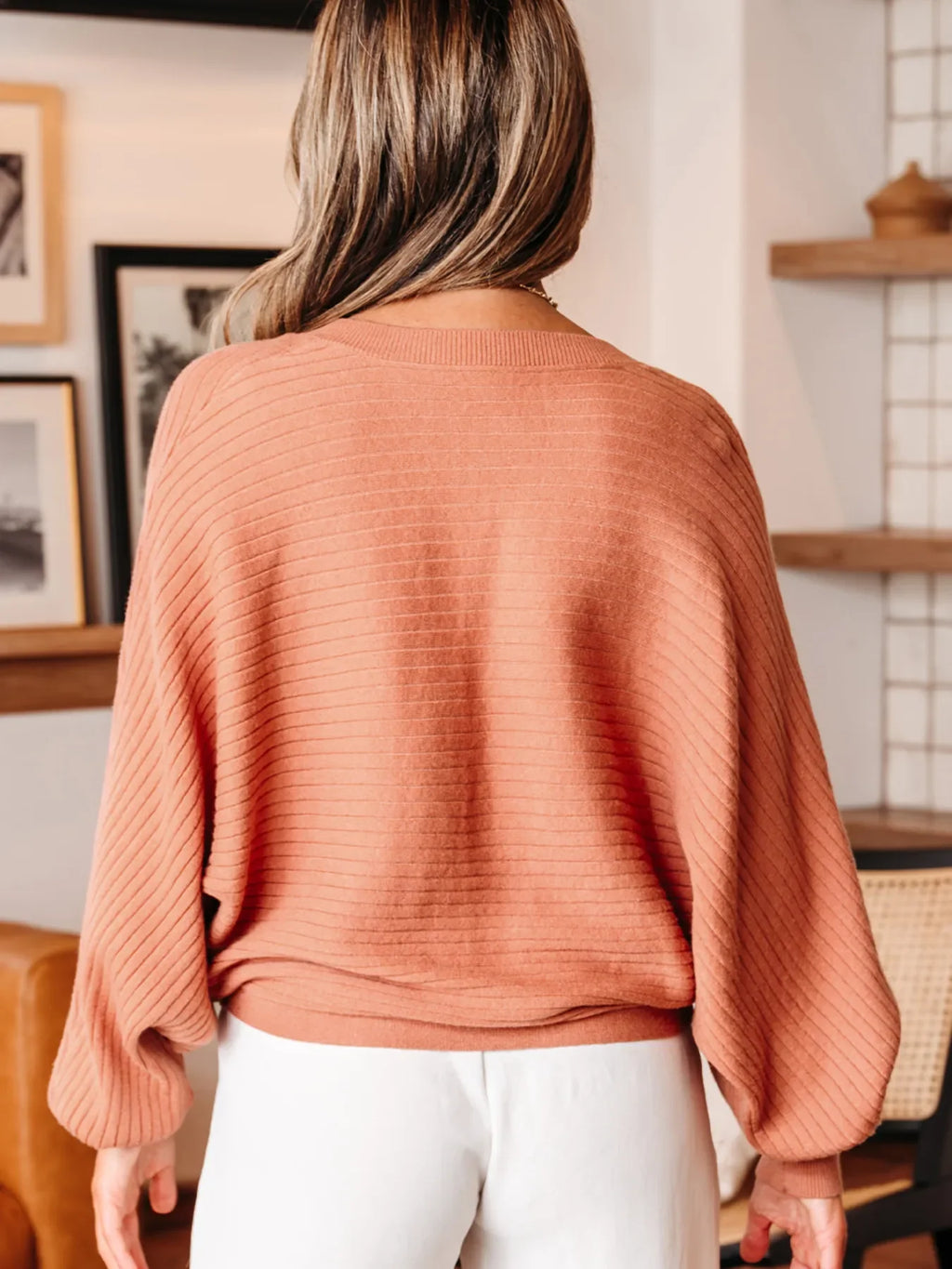 Rib Knit Button Front Dolman Sleeve Sweater Cardigan