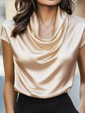 Satin Cowl Neck Blouse