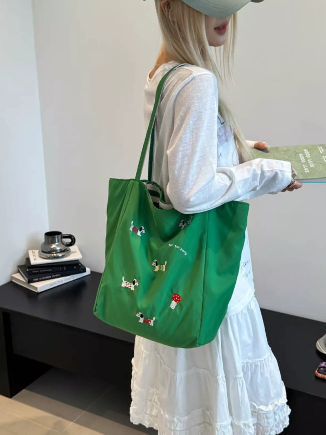 Embroidered Dachshund Shoulder Bag
