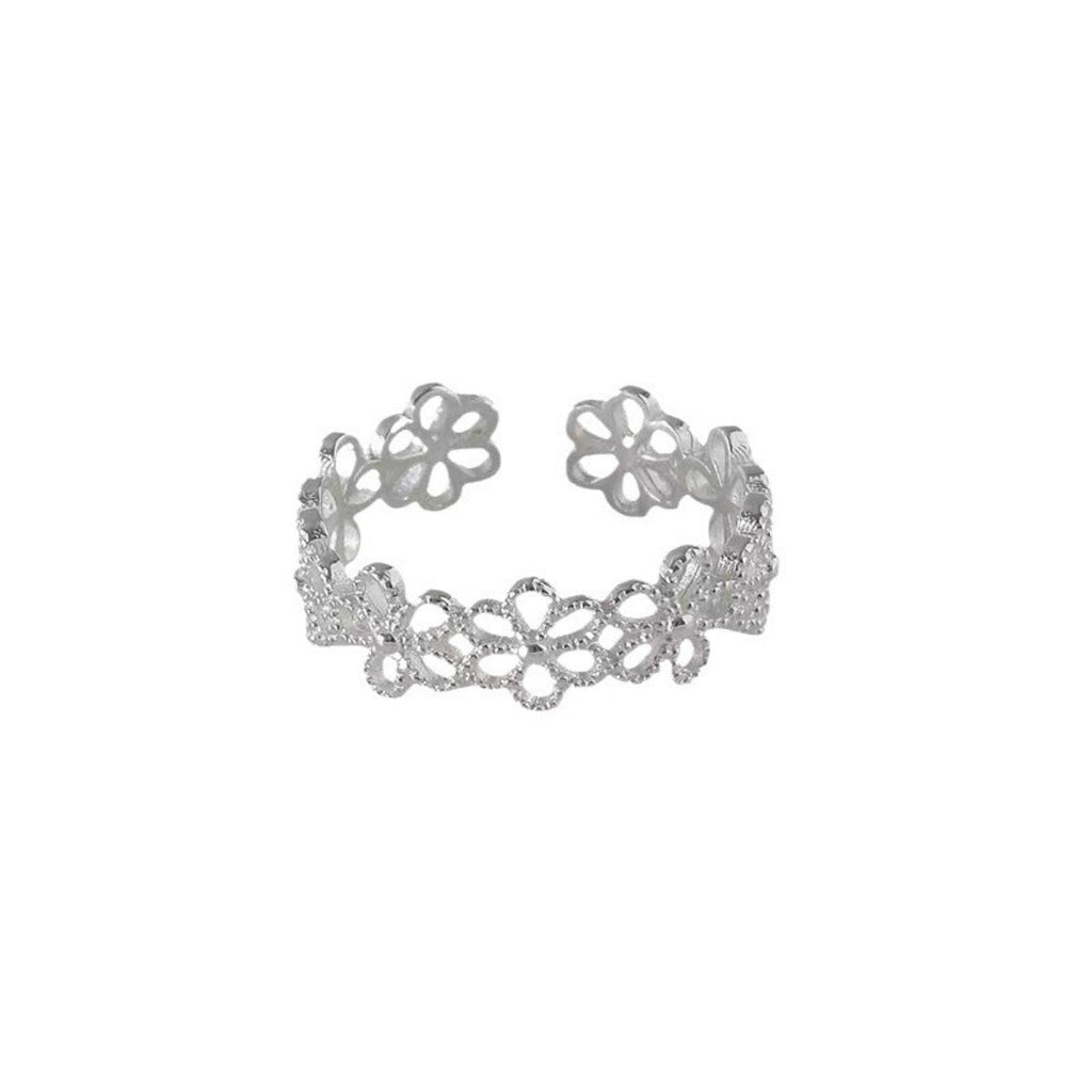 Floral Adjustable Open Ring
