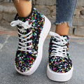 Sequin Round Toe Platform Sneakers