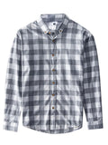 Men's Plus Size Plaid Button-Down Long Sleeve Shirt