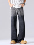 Men's Full Size Ombre Wash Wide Leg Jeans Plus Size
