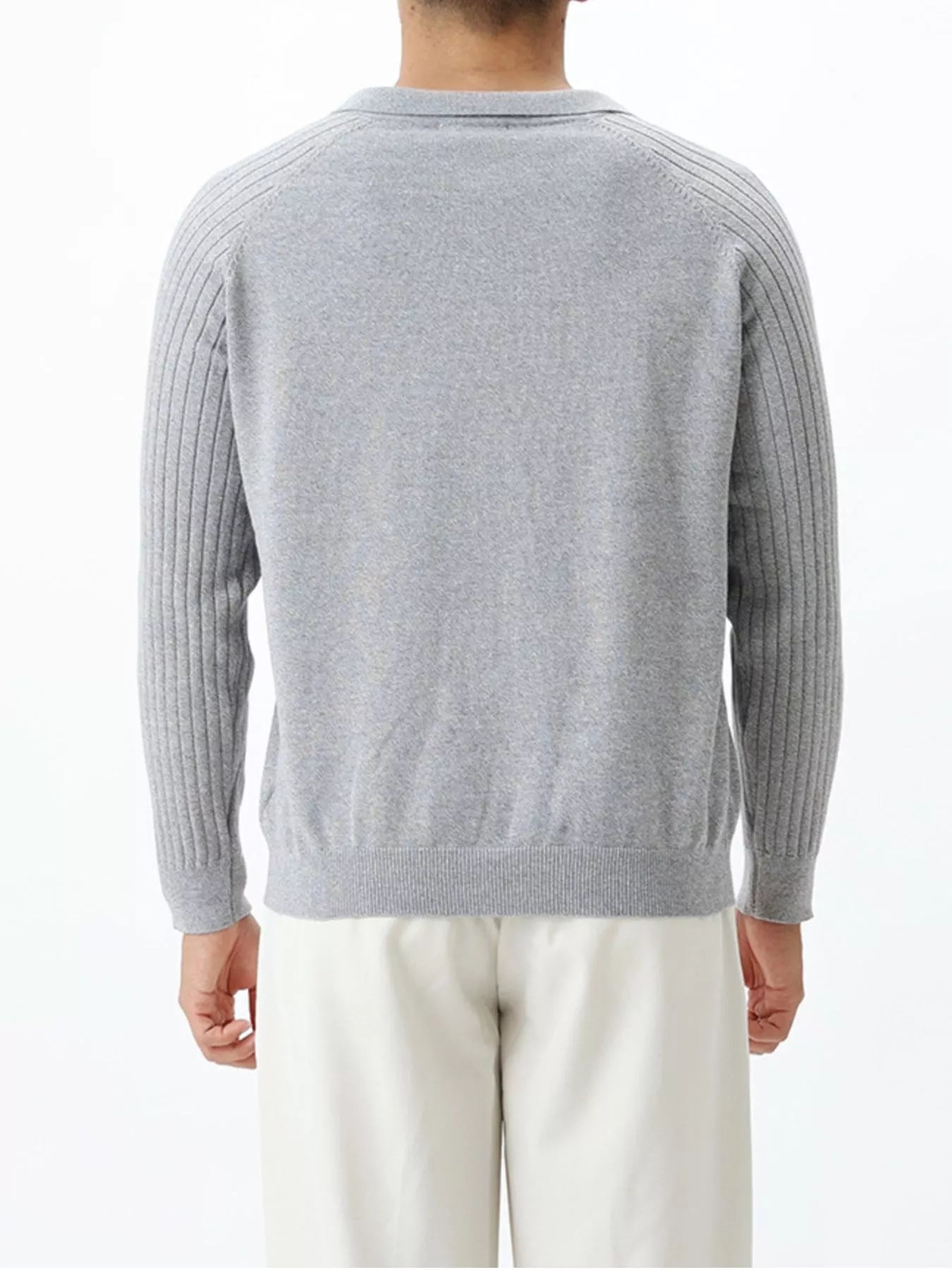 Men's Plus Size Classic Fit Ribbed Sleeve Knit Top