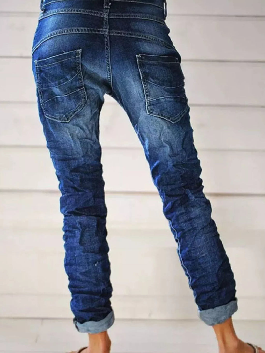 Full Size Washed Button-Fly Jeans Plus Size