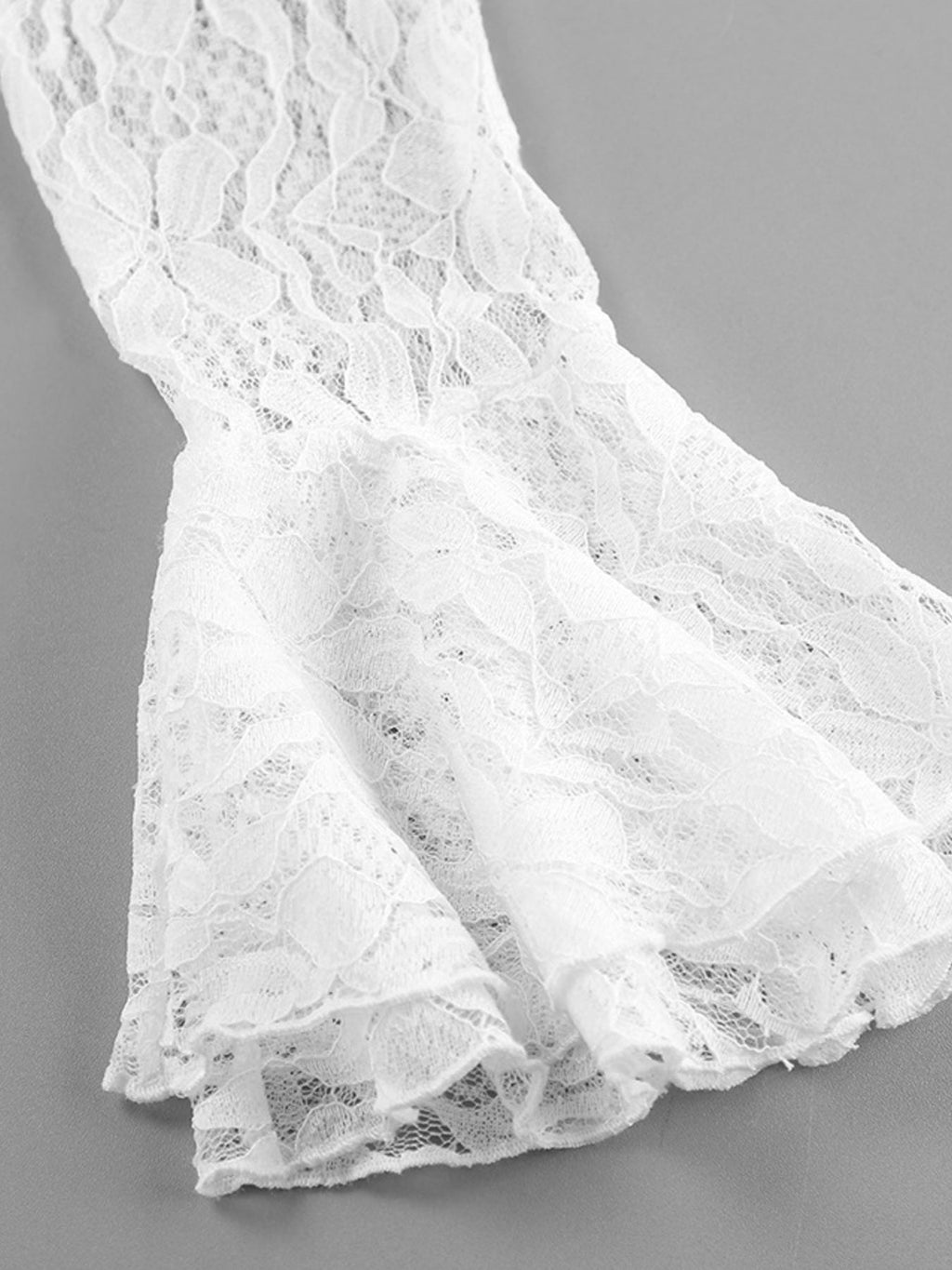 Ruffle Lace Flounce Sleeve Blouse