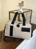 Houndstooth Patterned Travel Duffle Bag