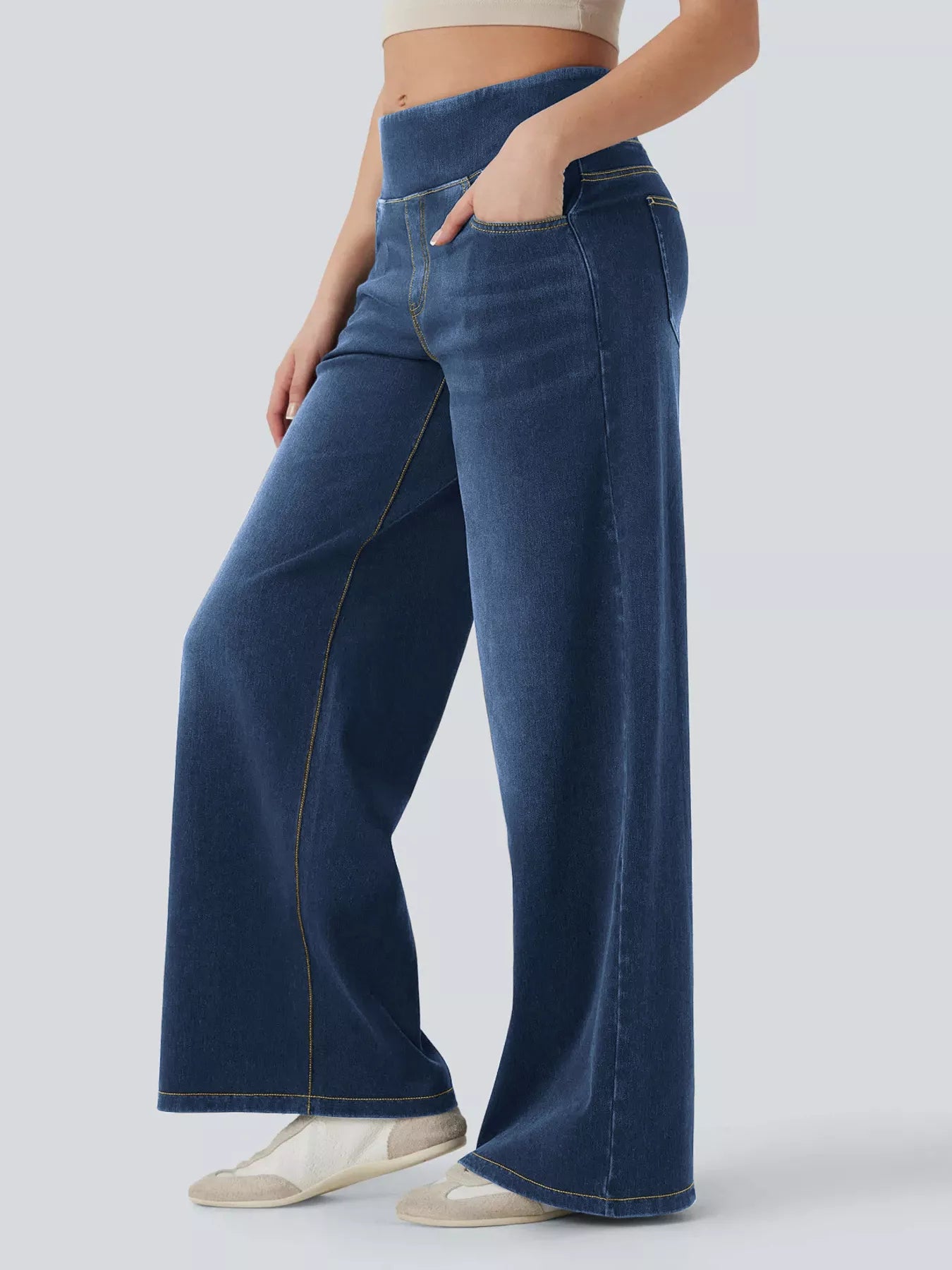 High-Waisted Wide Leg Jeans