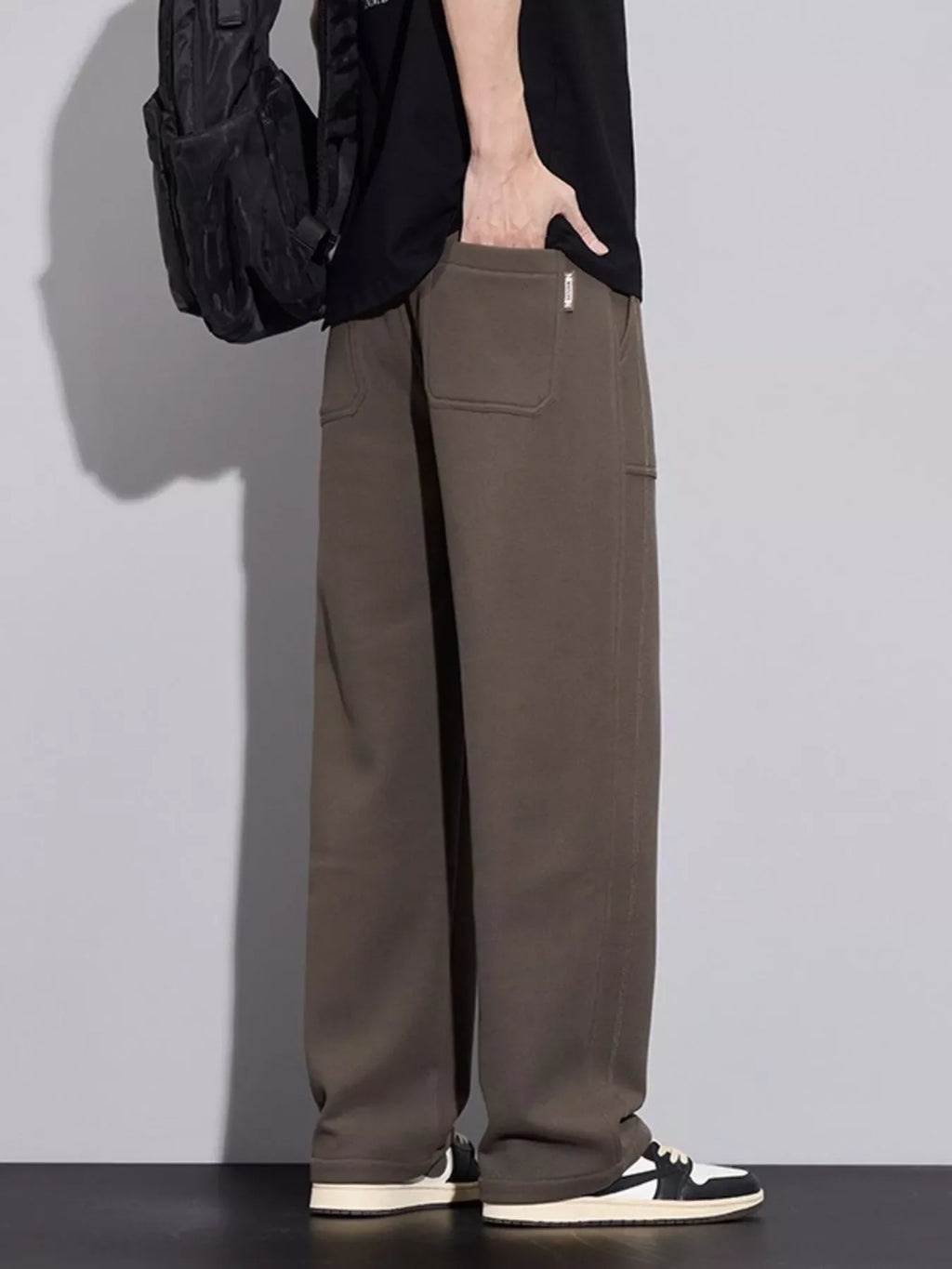 Men's Plus Size Casual Drawstring Wide-Leg Pants