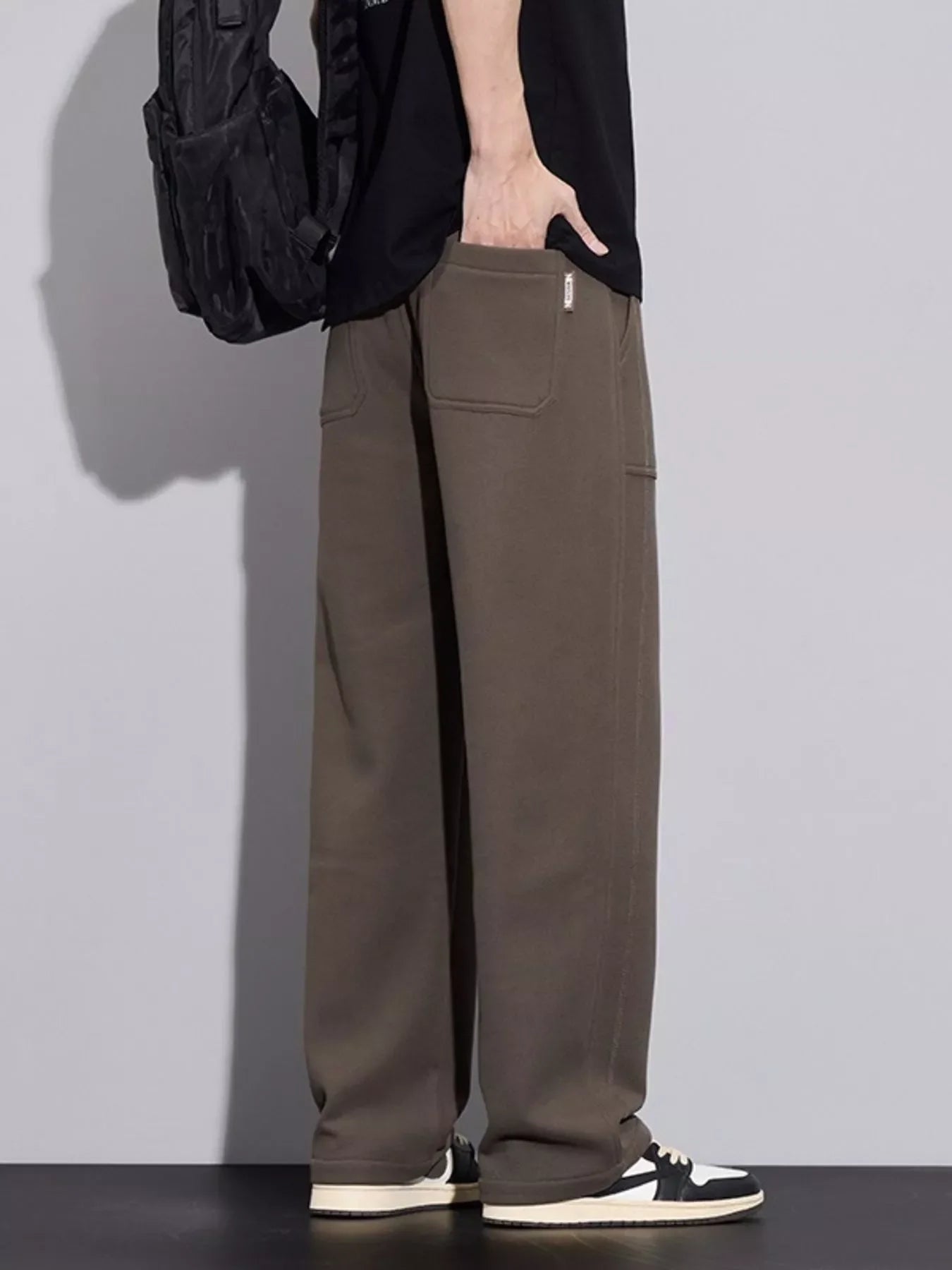 Men's Plus Size Casual Drawstring Wide-Leg Pants