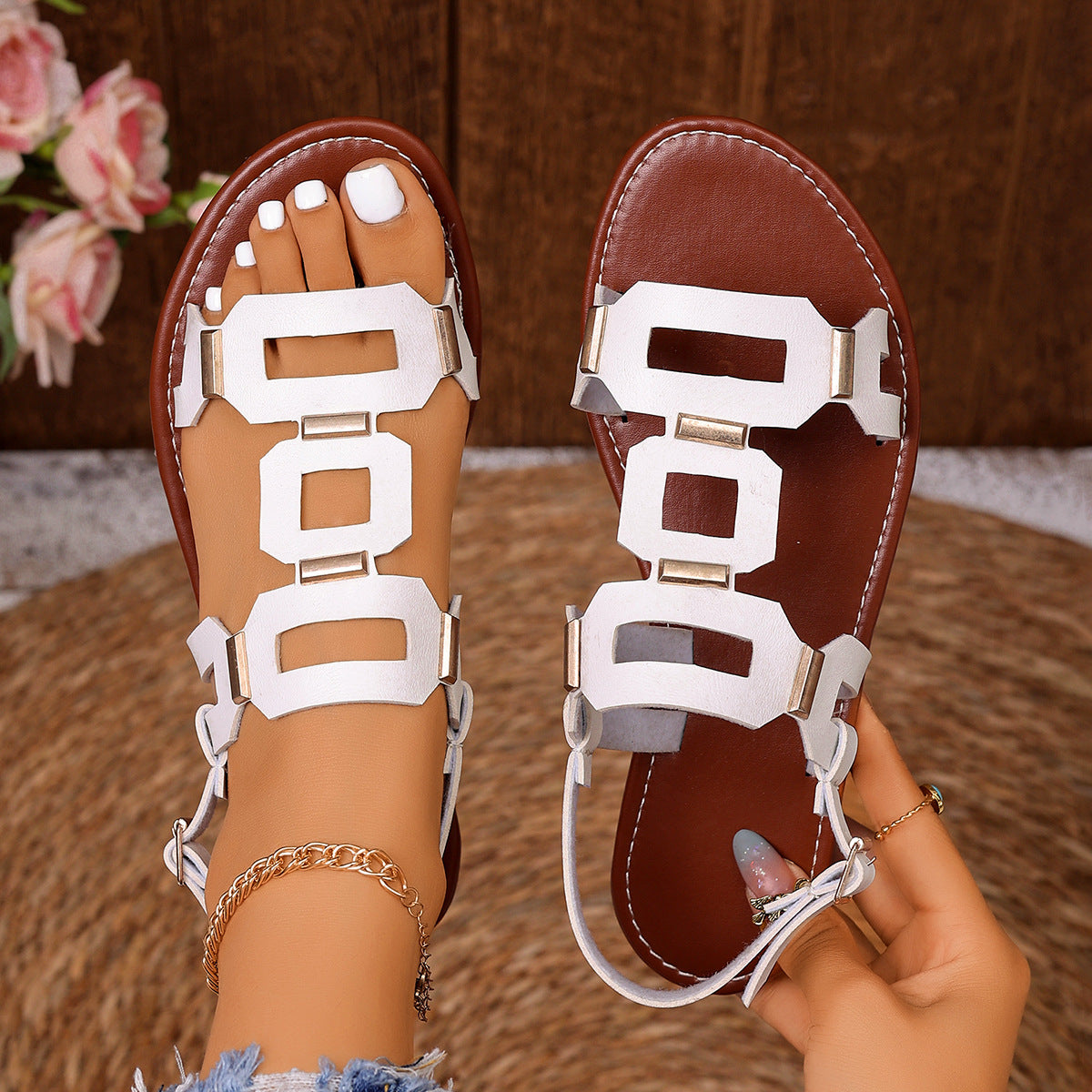 Cutout Open Toe Sandals