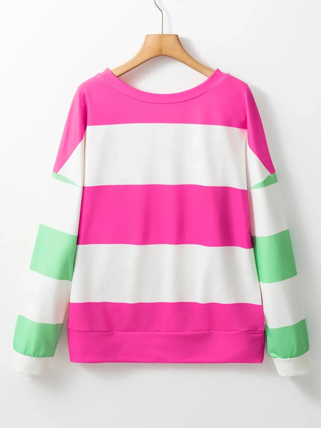 Color Block Drop Shoulder Long Sleeve Top