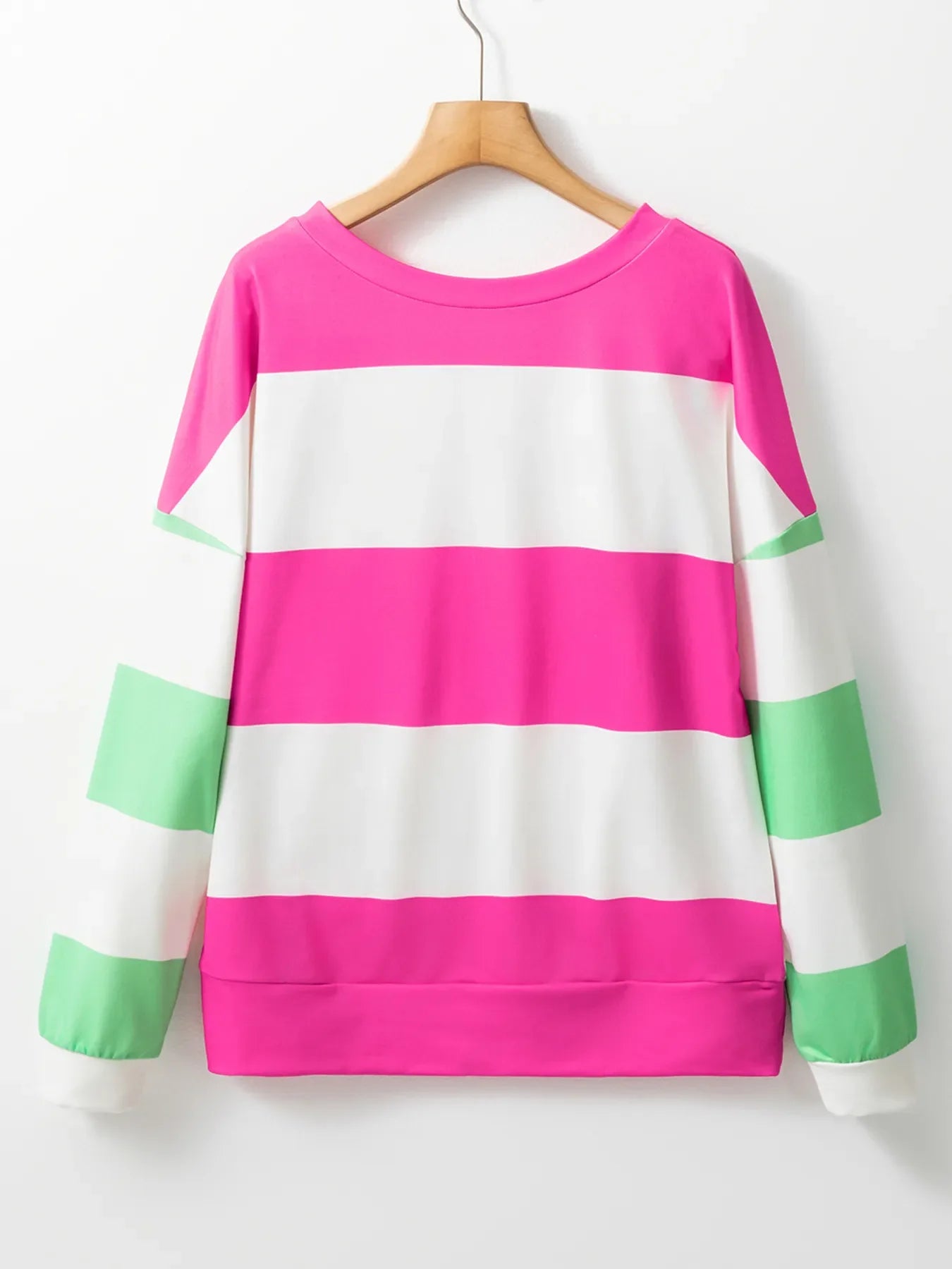 Color Block Drop Shoulder Long Sleeve Top