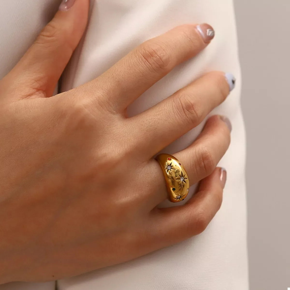 18K Gold-Plated Zircon Ring