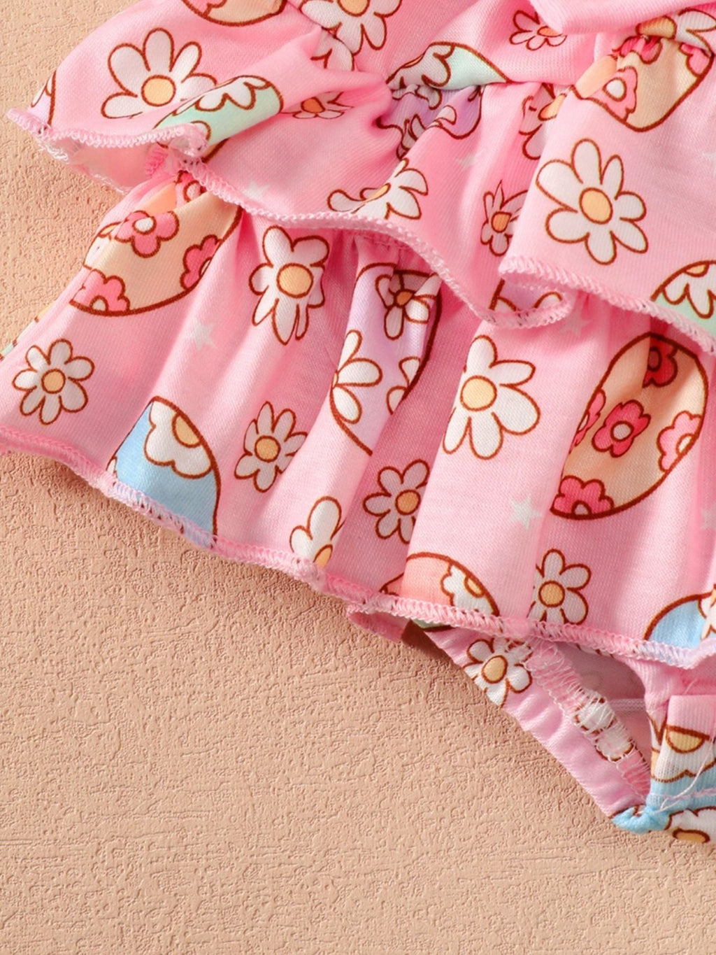 Children's Ruffled Trim Bodysuit and Skirt Set with Headband