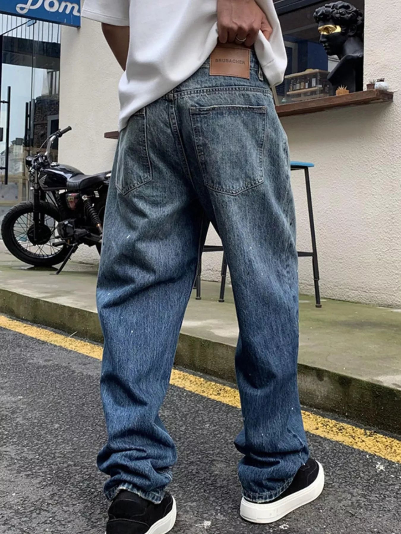 Men's Full Size Wide Leg Jeans Plus Size