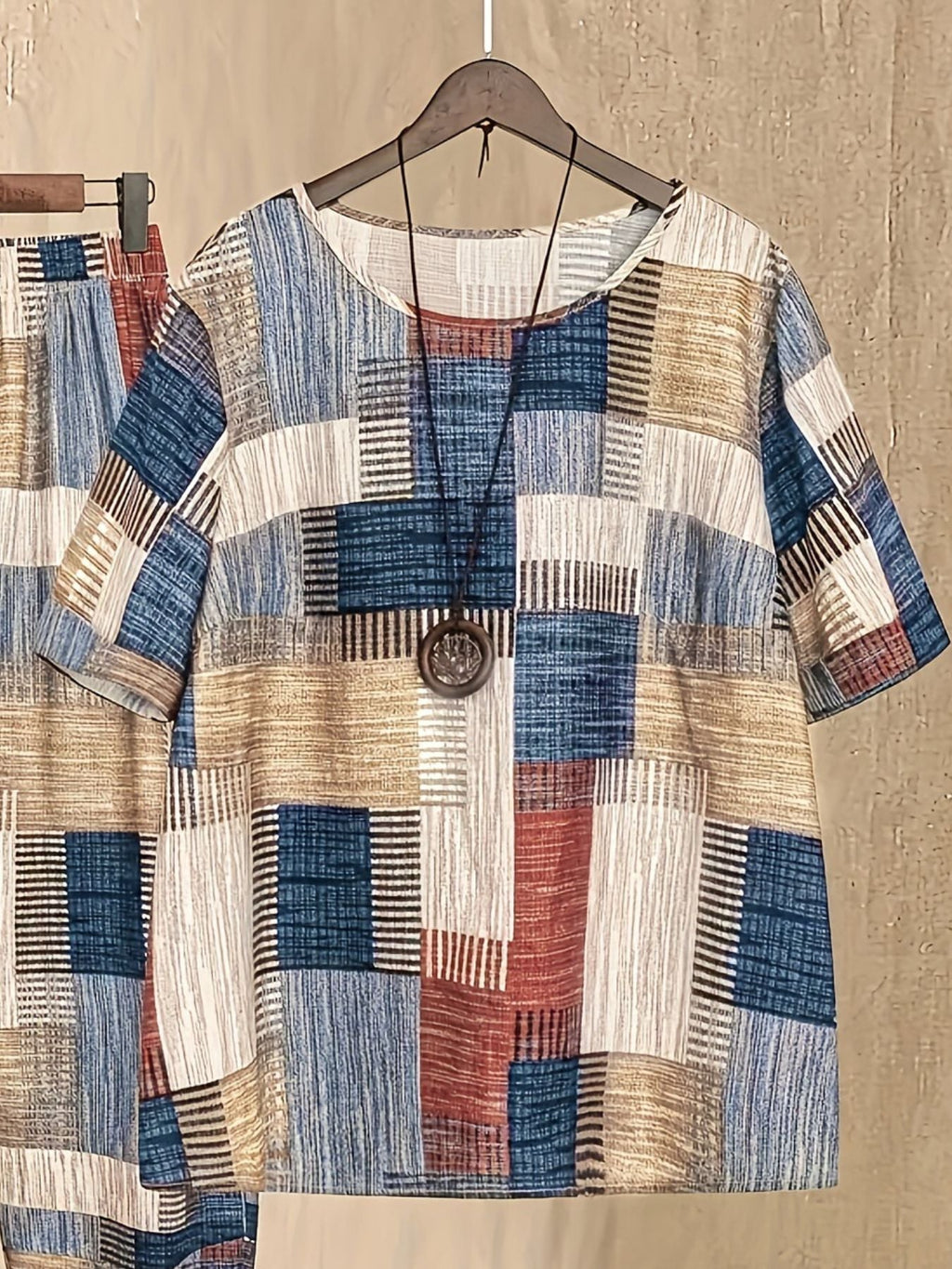 Printed Half Sleeve Top and Pants Set