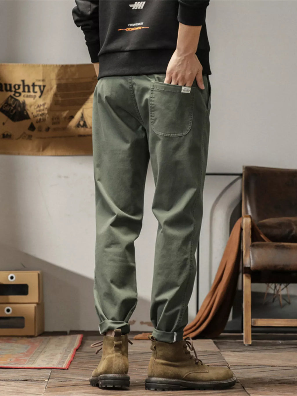 Men's Plus Size Casual Style Slim Fit Ankle Banded Pants