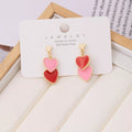 Sweet Doubl Heart Drop Earrings