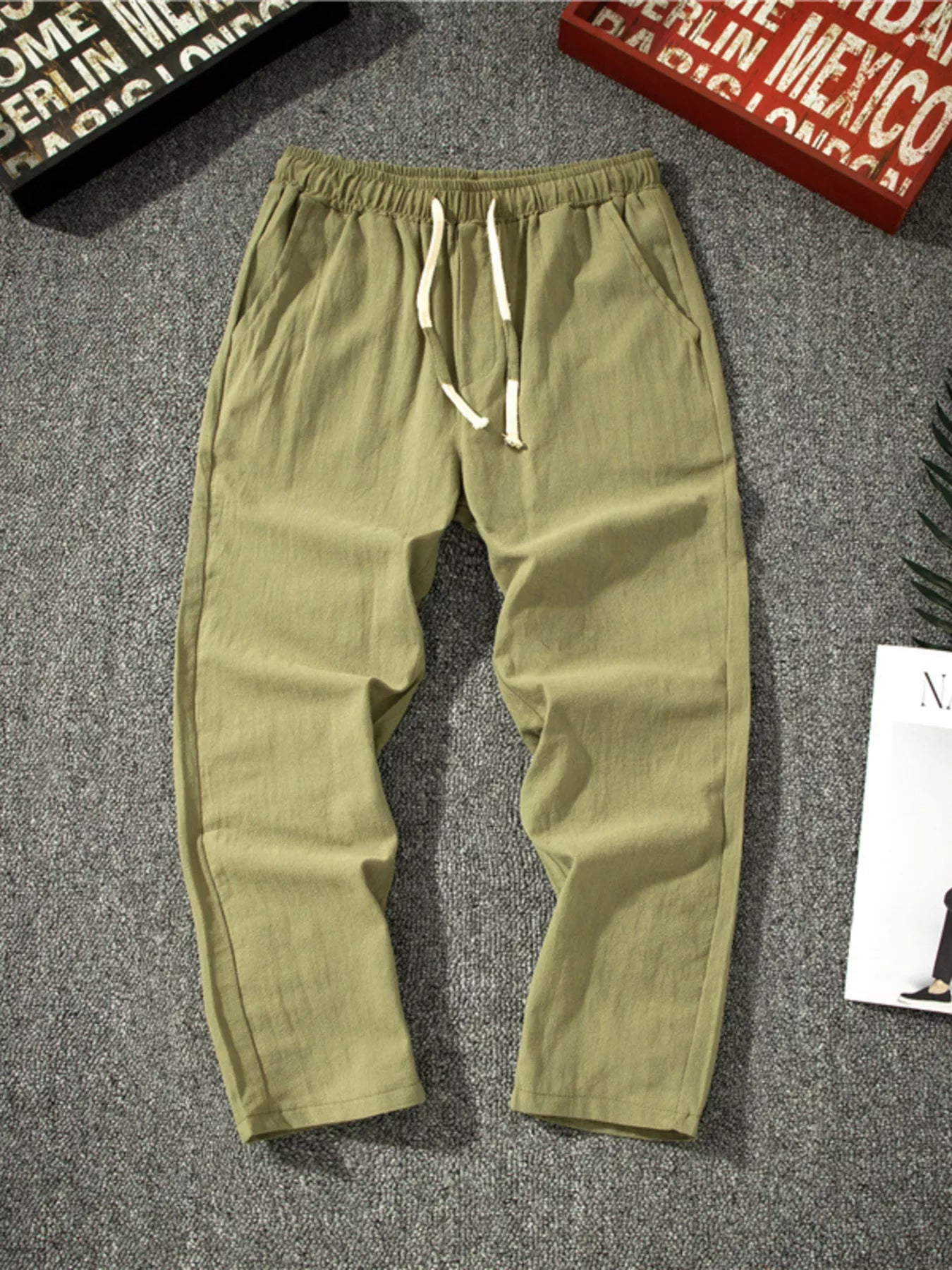 Men's Plus Size Drawstring Loose Fit Pants