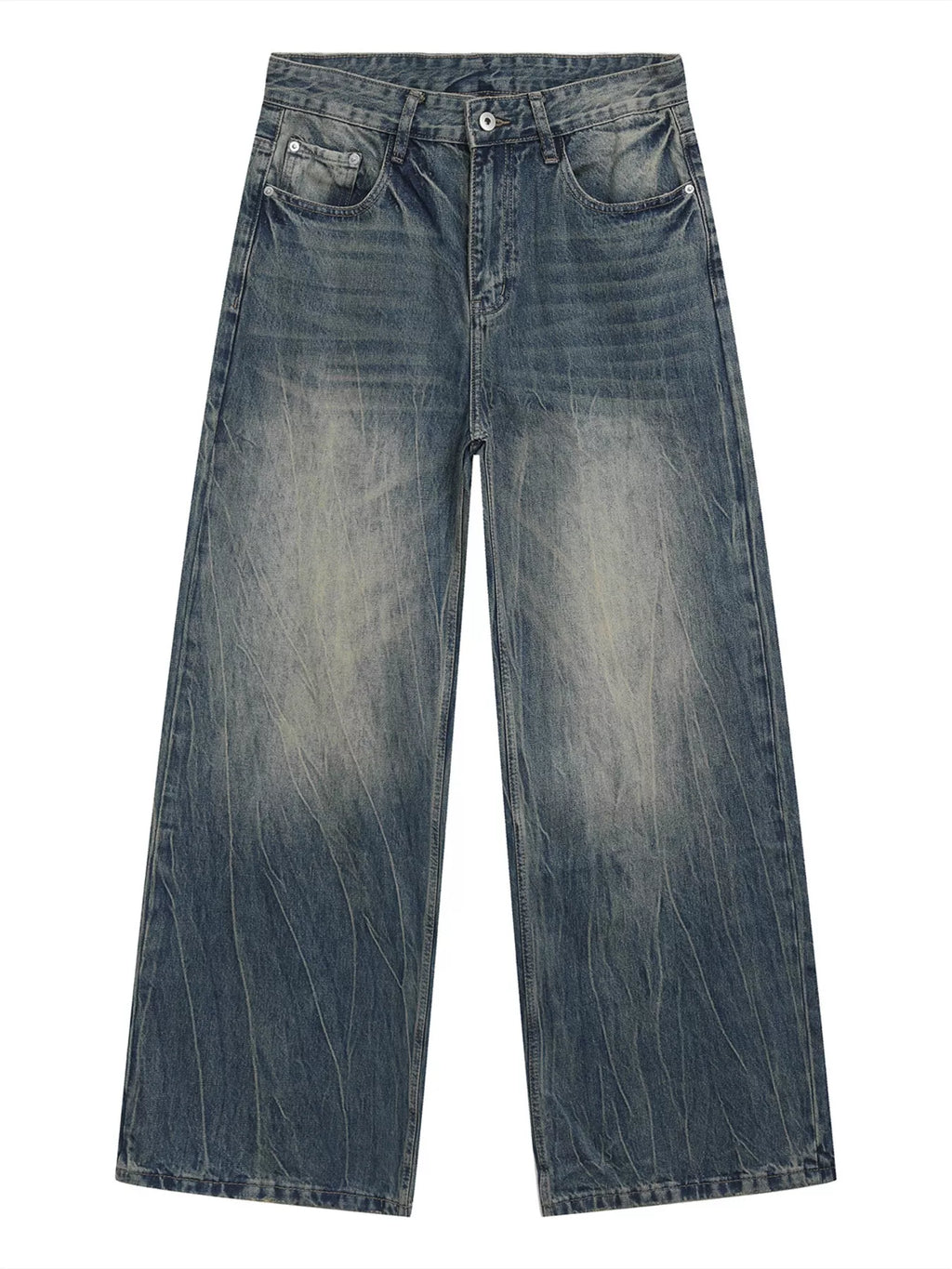 Men's Washed Wide Leg Jeans