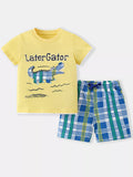 Children's Dinosaur Round Neck Tee and Shorts Set