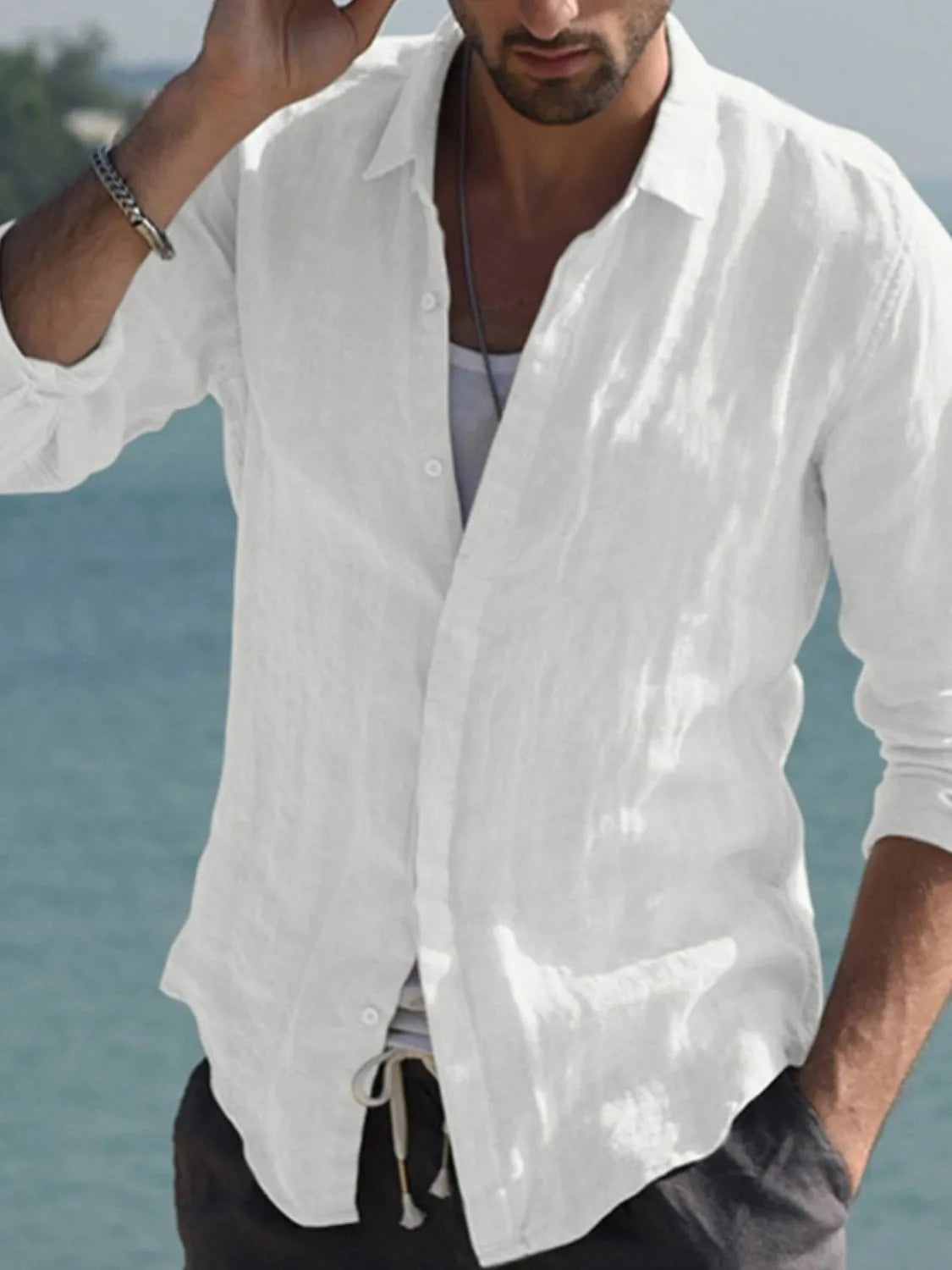 Men's Full Size Button Up Long Sleeve Shirt Plus Size