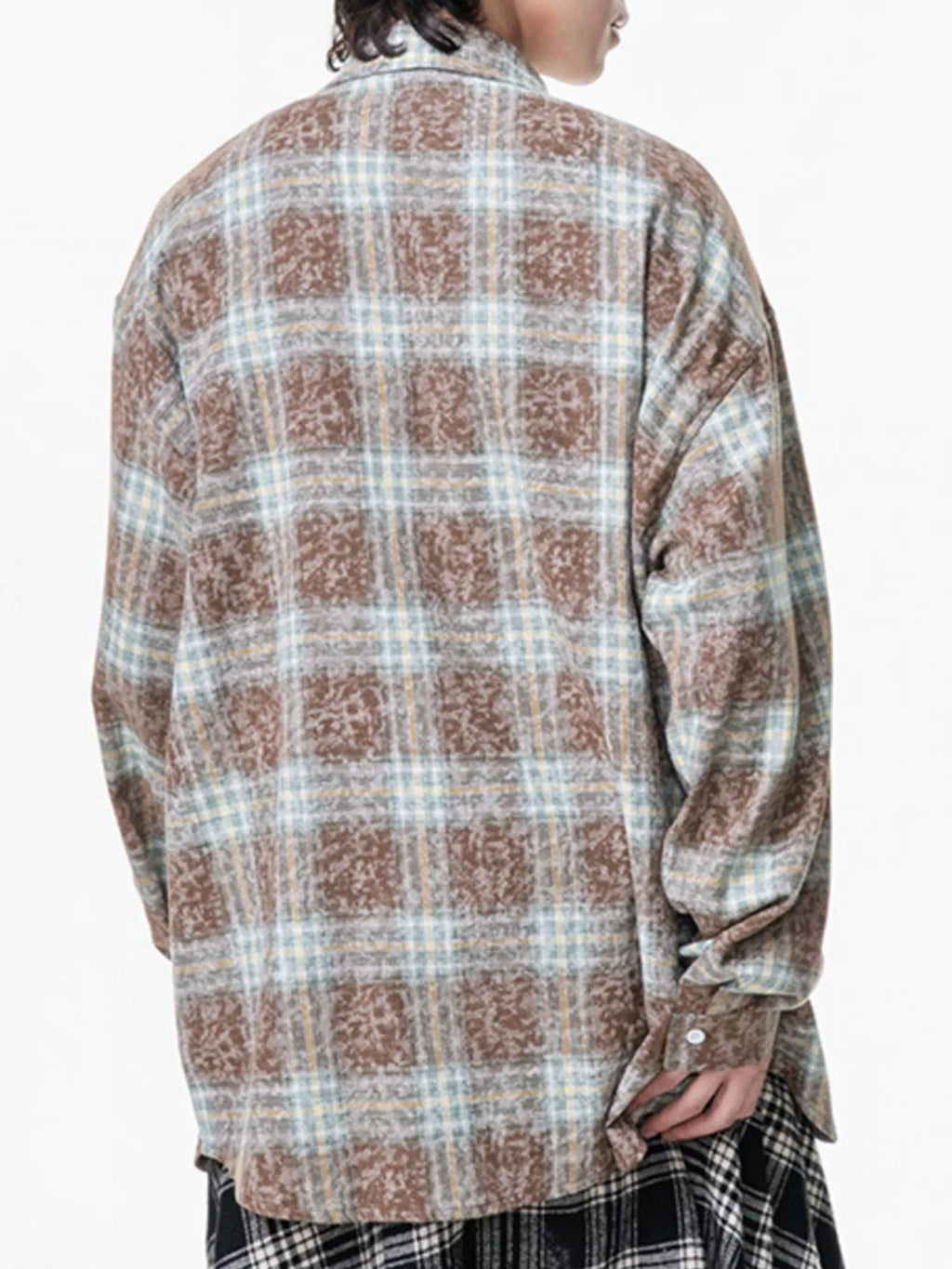 Men's Plus Size Plaid Button Up Long Sleeve Shirt