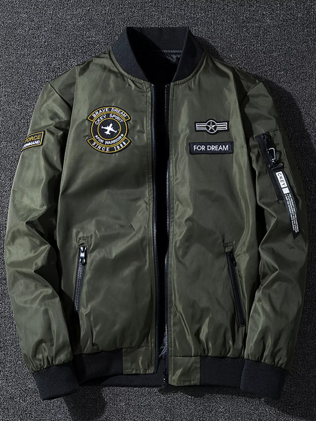 Men's Plus Size Zip Up Bomber Jacket