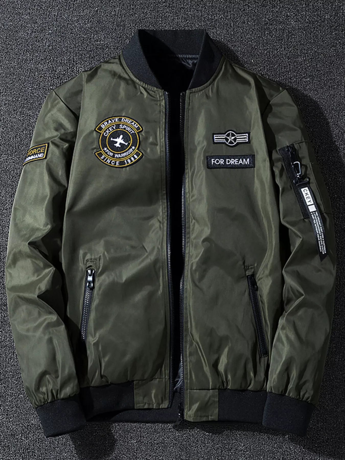 Men's Plus Size Zip Up Bomber Jacket